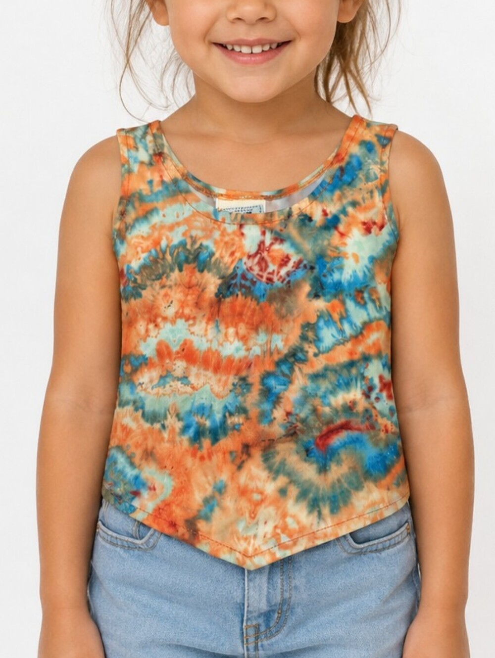 725 Originals Girls Tie Dye Crop Tank Top Size 4 Made in Canada